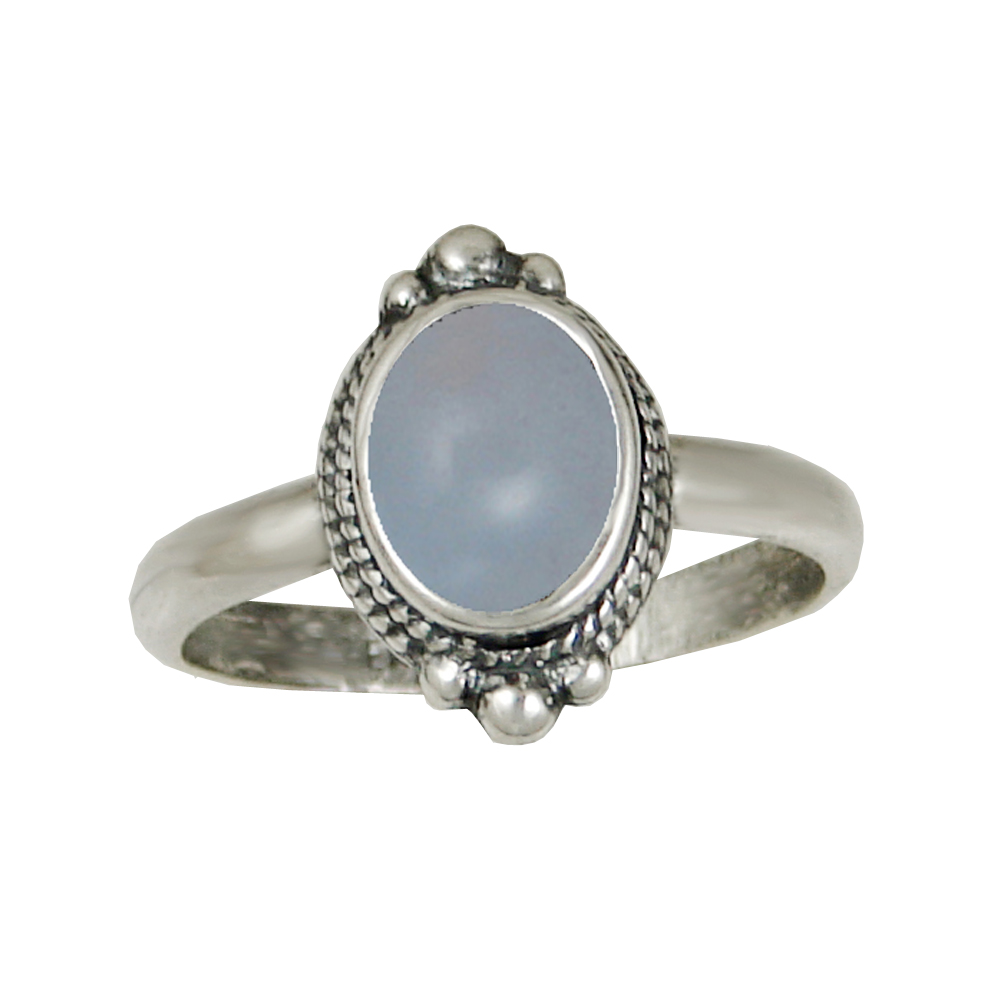 Sterling Silver Gemstone Ring With Blue Lace Agate Size 8 Sterling Silver Gemstone Ring With Blue Lace Agate Size 8